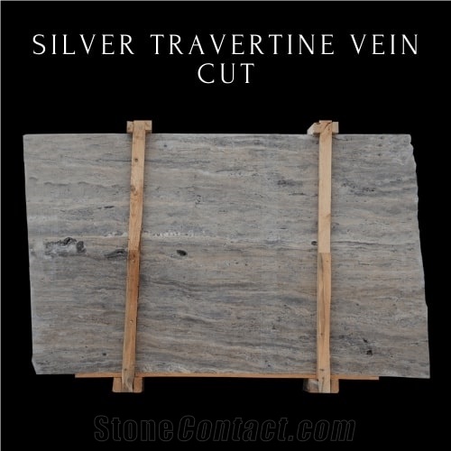 Silver Travertine Vein Cut- Multicolor Silver Travertine