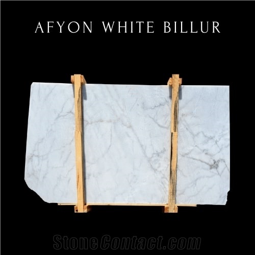 White Cloudy Marble Slab - White Marble 