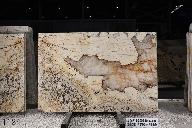 Brazil Beige Pandora White Granite Wall Polished Slabs