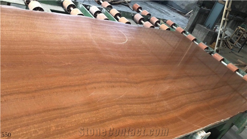 China Red Wooden Marble Jade Grain Slab For Countertop Use