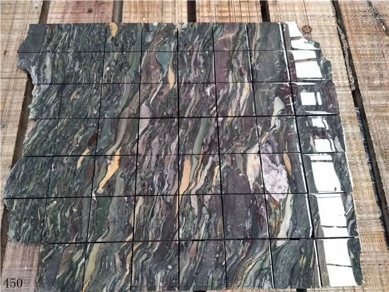 China Wood Jade Marble Nine Dragon Green Wave Slab Wall Tile