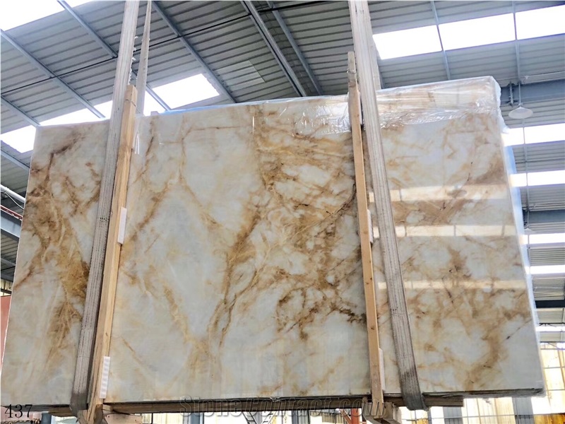 Golden Slab Tile White Marble Jade In China Stone Market