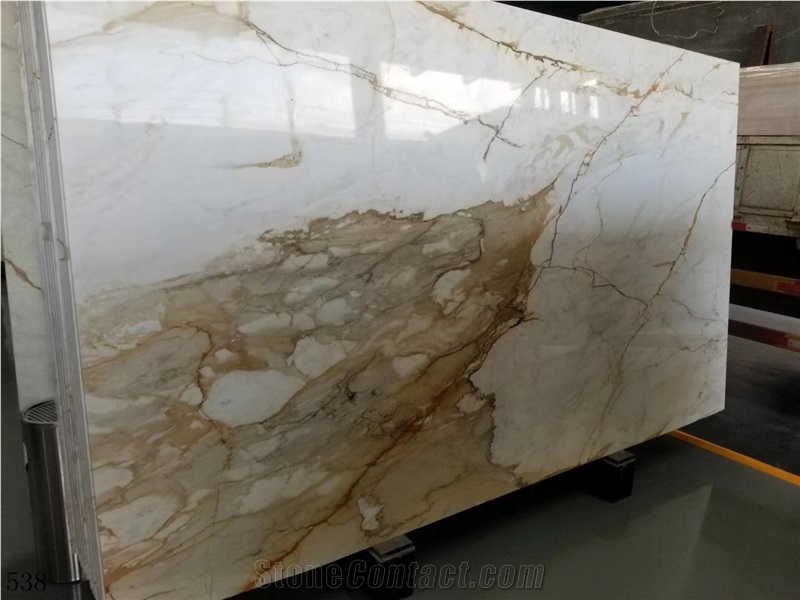 Italy Calacatta Gold Marble Marmo Slab In China Stone Market
