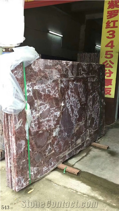 Italy Violet Marble Rosso Marmi Slab In China Stone Market