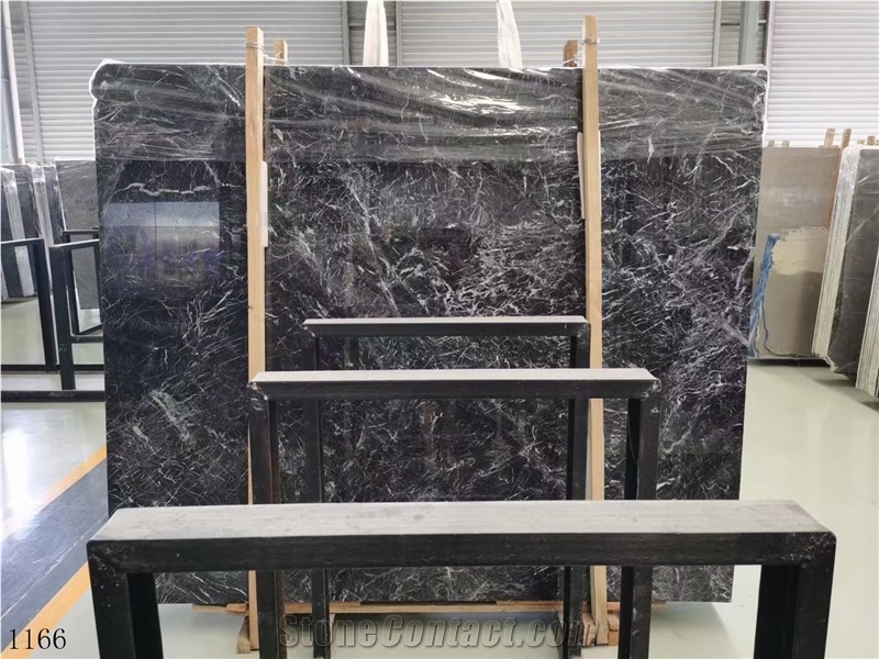 Oriental Black With Vein Slab Marble In China Stone Market