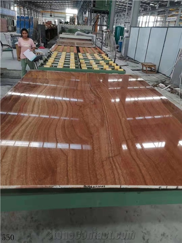 Red Wood Grain Jade Marble Slab Tile In China Stone Market