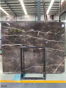 Royal Marble Imperial Brown Gold Slab In China Stone Market