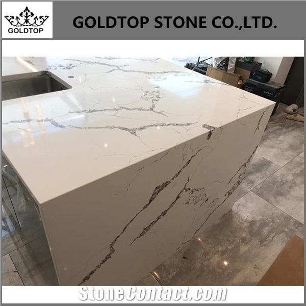 Custom Size Engineered Quartz Stone Kitchen Countertops