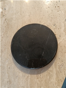 Nero Marquina Black Marble Cup Wad, Stone Cup Mat Coaster
