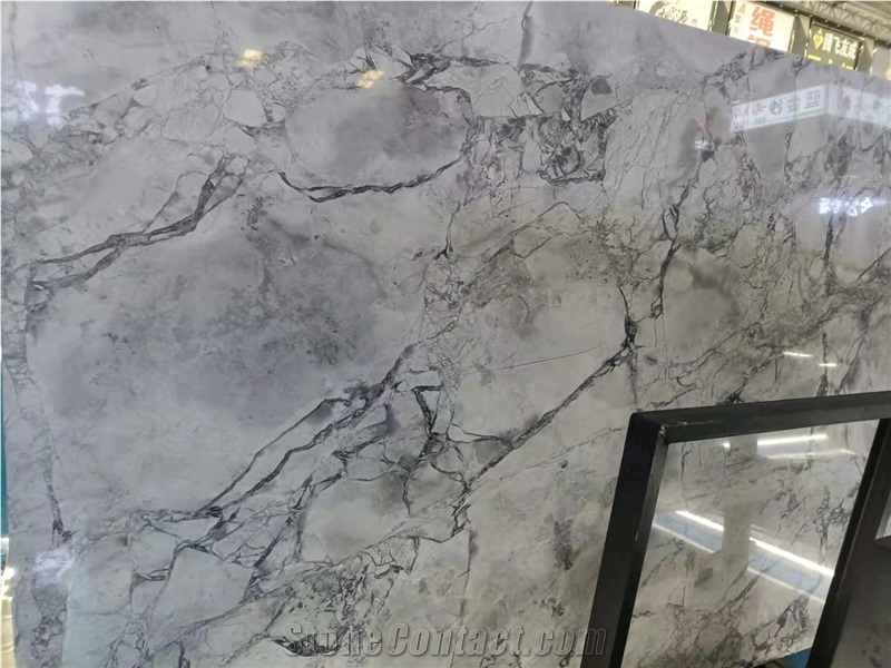 Silver Statuario Grey Marble Slab And Tile For Wall Cladding