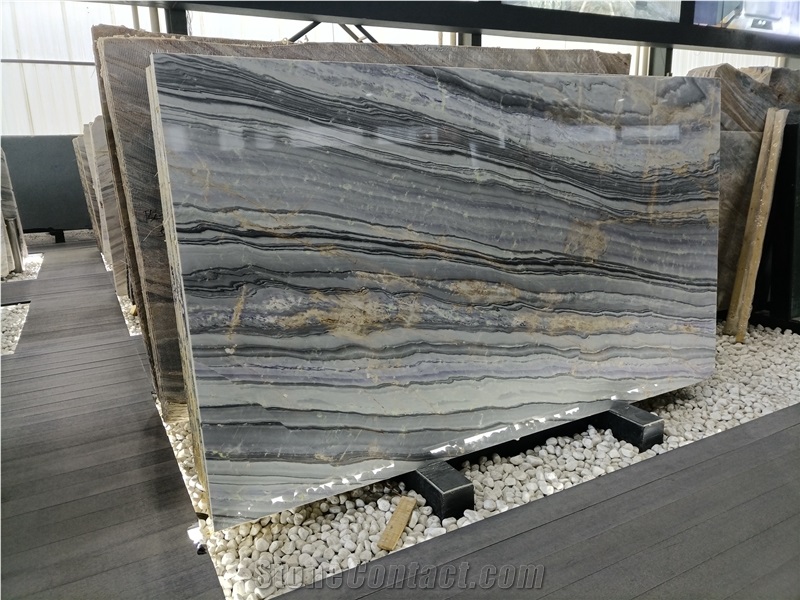 Yellow And Blue Palissandro Marble Stone Slabs And Tiles