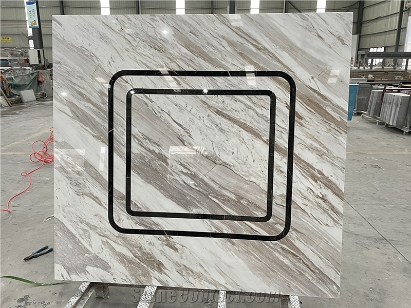 Waterjet Jazz White Marble For Elevator Floor Tiles