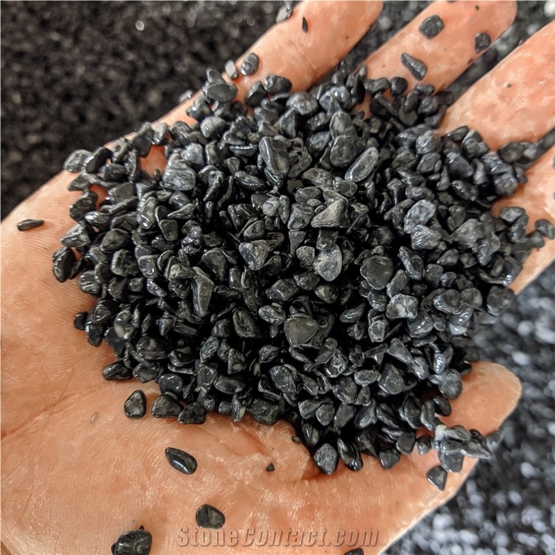 Small Size Black Pebble Stone For Making Epoxy Floor