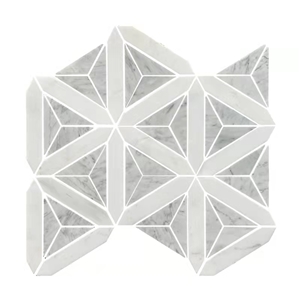 Mosaic Natural Marble Stone White Grey Tile Artistic