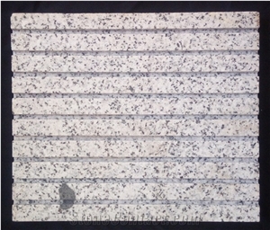 Snowy White Flamed-Cut Broken Grooved Granite Tiles
