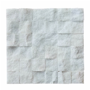 Carrara White Splitface Marble Mosaics