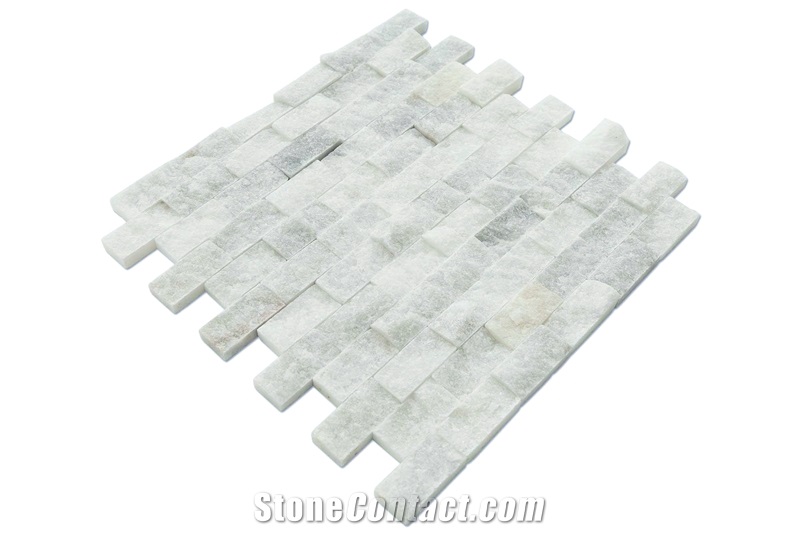 Carrara White Splitface Marble Mosaics