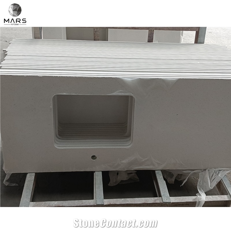 White Artificial Quartz Stone For Kitchen Countertop