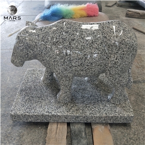 Funeral Accessory Tombstone Granite Engraving Cow Design
