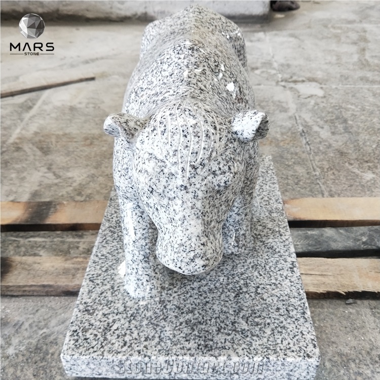 Funeral Accessory Tombstone Granite Engraving Cow Design 