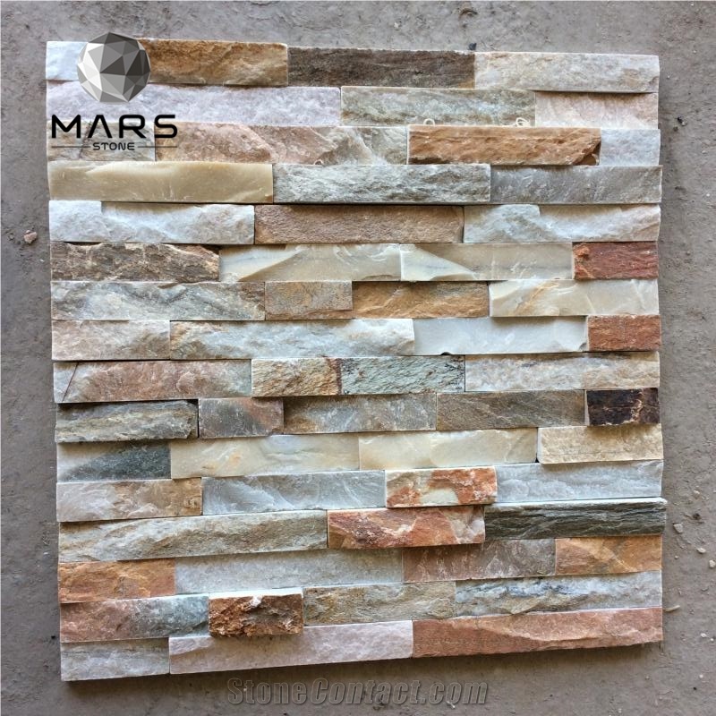 Hot Tiger Yellow Textured Exterior Stacked Stone Veneers