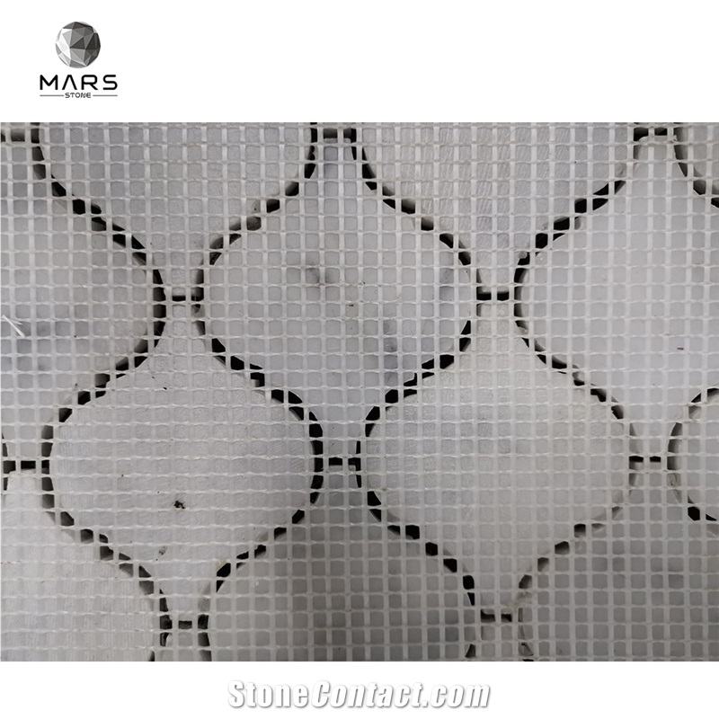 Irregular Lantern Shape Carrara White Marble Mosaic Tile