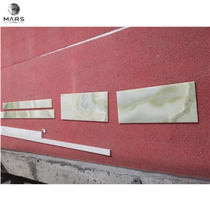 Natural Stone Light Green Onyx Customized Countertops