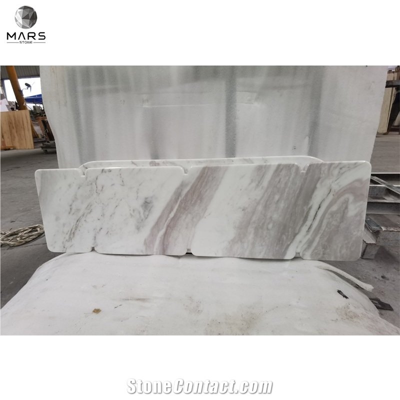 Natural Stone Volakas White Marble Kitchen Top Project