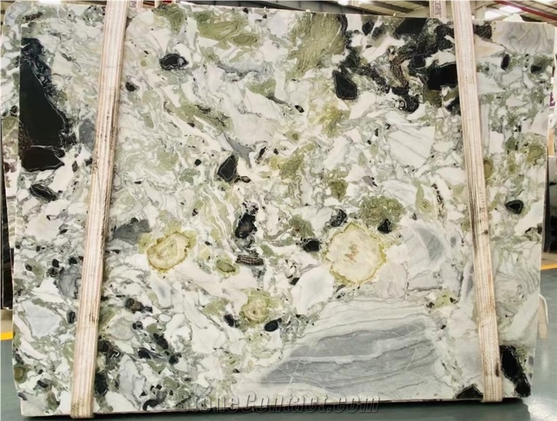 Bookmatch Ice Green Marble Slabs