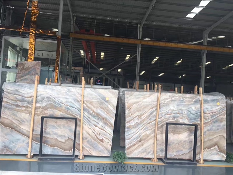Bookmatch Roma Impression Brown Marble Slabs