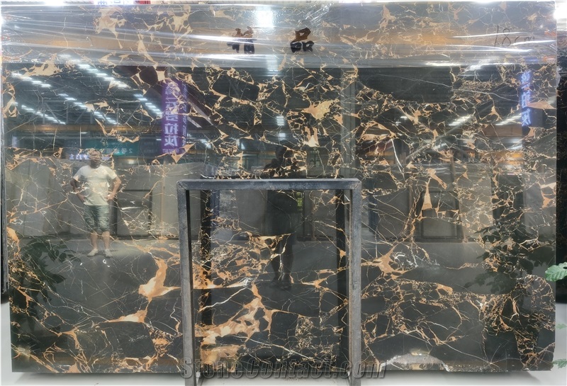 Nero Portoro Golden Marble Slab