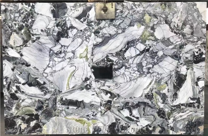 Polished Ice Connect Green Marble Slabs