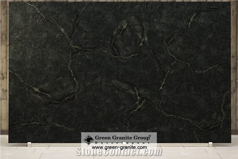 Jasper Galaxy Green Granite Slabs, Birjand Daneanar Granite