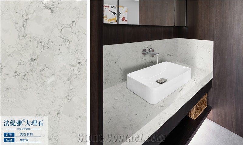 Light Grey Artificial Marble Wall And Vanity Top 