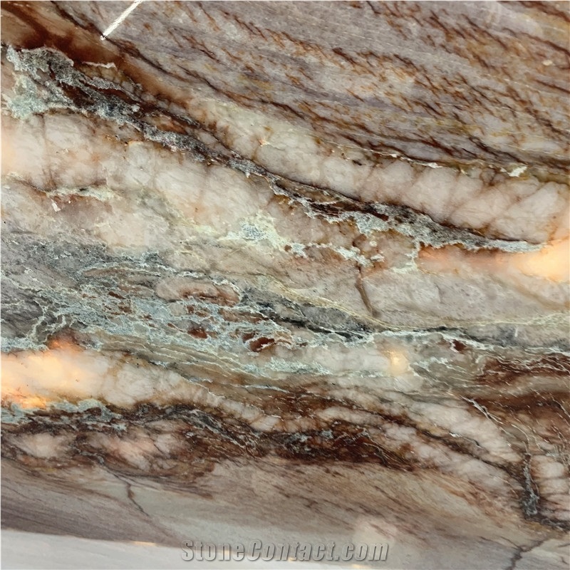Beautiful Brazil Imported Rainbow Impression Quartzite Slabs