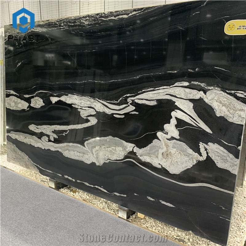 Black And White Quartzite Slabs For Countertop And Table Top