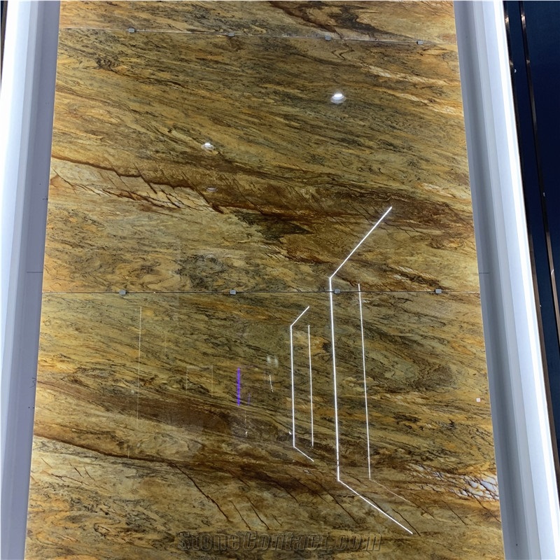 Brazil Golden Quartzite Slab For Background Wall &Countertop
