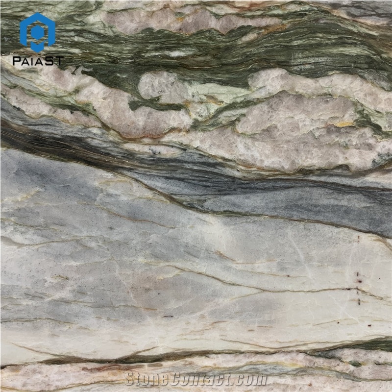 Brazil Luxury Rainbow Quartzite Slab For Countertop And Wall