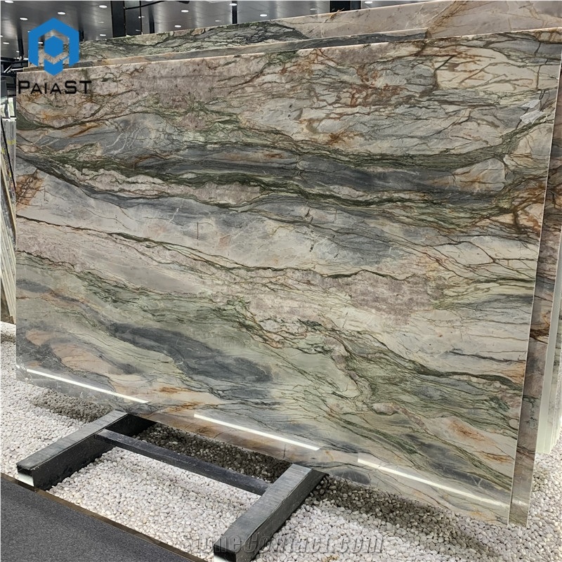 Brazil Luxury Rainbow Quartzite Slab For Countertop And Wall