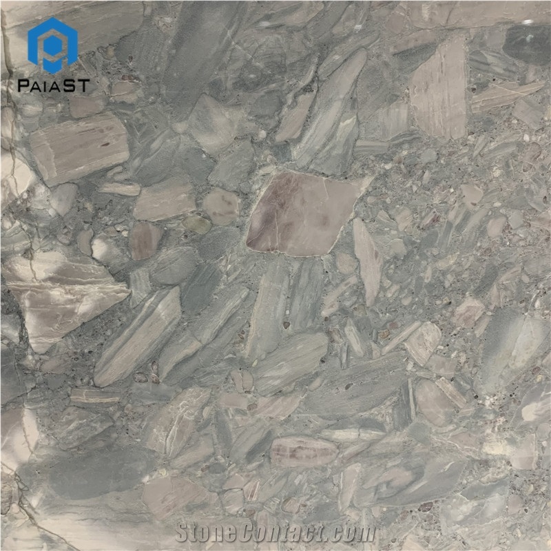 Good Quality Fossil Grey Marble Slabs For Kitchen Countertop