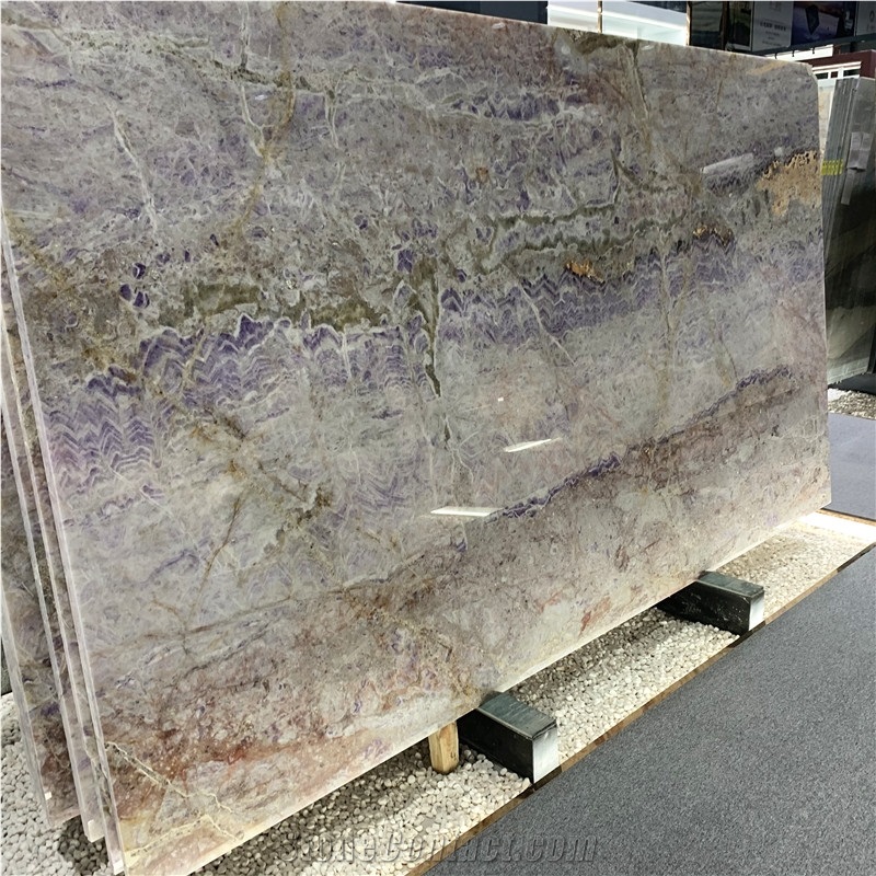 Luxury Brazil Transparent Light Crystal Marble Slab For Wall