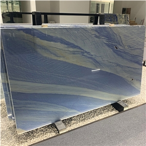 Luxury Stone Azul Macaubas Quartzite Slab For Background Wall
