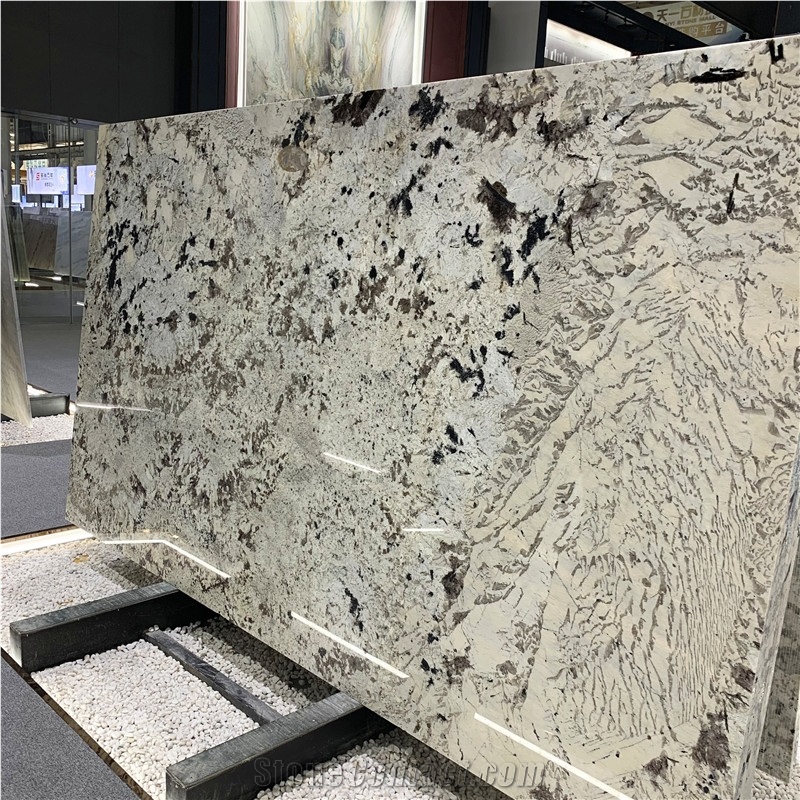 Natural Polished Snow Mountain Quartzite Slab For Countertop