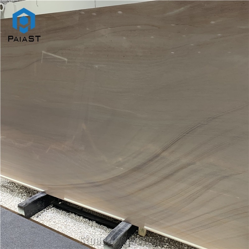 Polished Brown Wooden Veins Marble Tiles For Wall And Floor