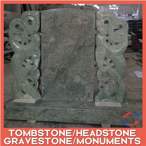 China Multicolor Green High Polished Carving Tombstones