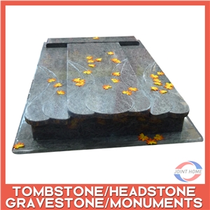 Golden Flower Leaf Unique Edge Monument Tombstone Headstones