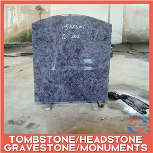 Granite Gravestone Upright Polished Blue Pearl Lg Headstones