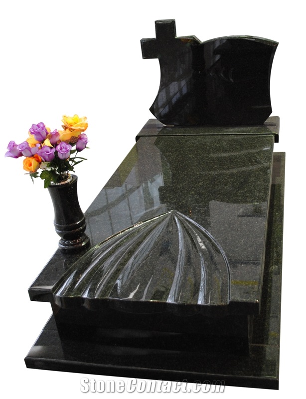 Polished European Style G603 Granite Headstone And Monument