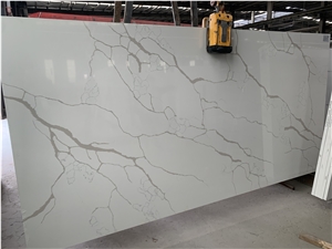 Artificial Quartz Slabs Calacatta White Engineer Stone