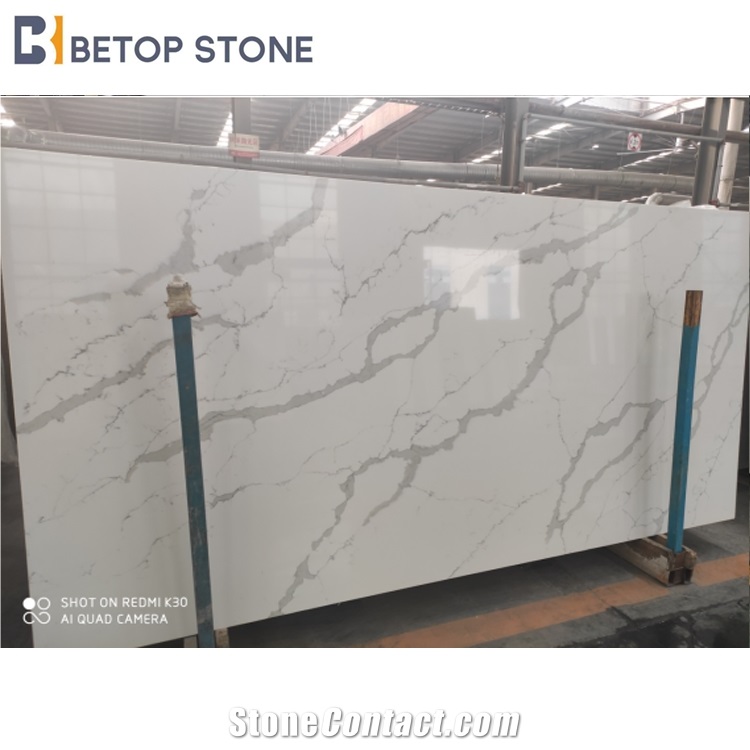 Calacatta Marble Quartz Artificial Stone Kitchen Countertop